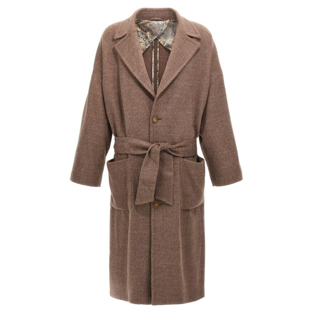 Etro Men Single-Breasted Wool Coat